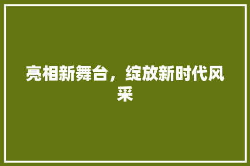 亮相新舞台，绽放新时代风采