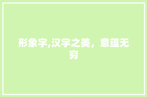 形象字,汉字之美,意蕴无穷