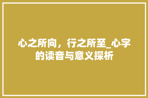心之所向,行之所至_心字的读音与意义探析
