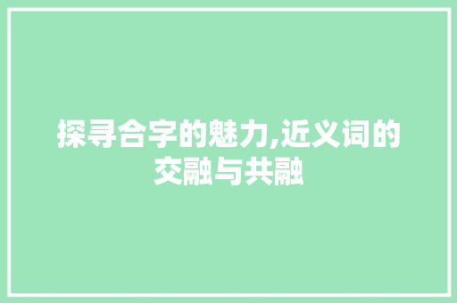 探寻合字的魅力,近义词的交融与共融