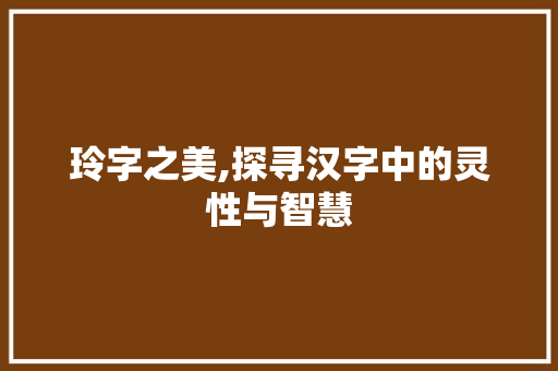 玲字之美,探寻汉字中的灵性与智慧