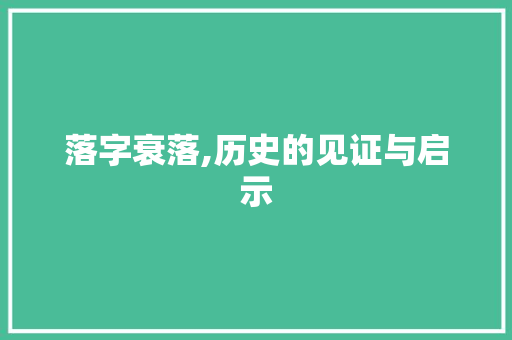 落字衰落,历史的见证与启示