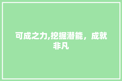 可成之力,挖掘潜能，成就非凡