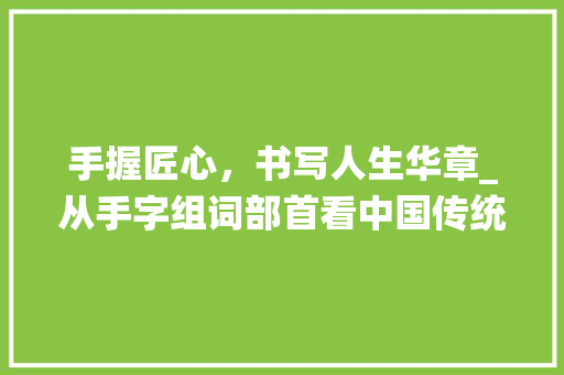 手握匠心，书写人生华章_从手字组词部首看中国传统文化