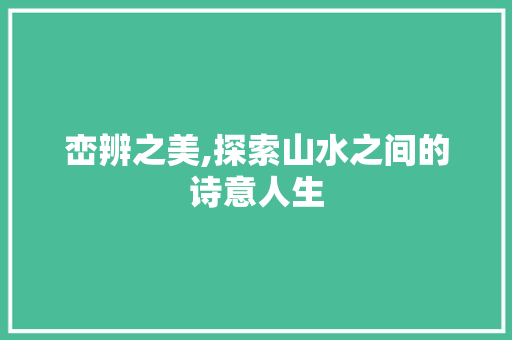 峦辨之美,探索山水之间的诗意人生