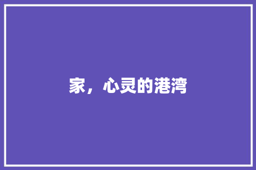 家,心灵的港湾