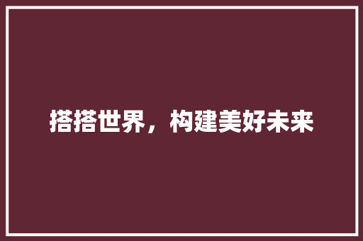 搭搭世界，构建美好未来