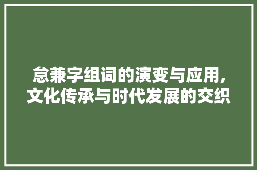 怠兼字组词的演变与应用,文化传承与时代发展的交织