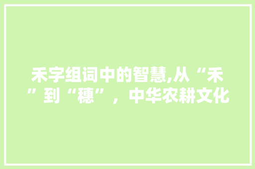禾字组词中的智慧,从“禾”到“穗”，中华农耕文化的精髓