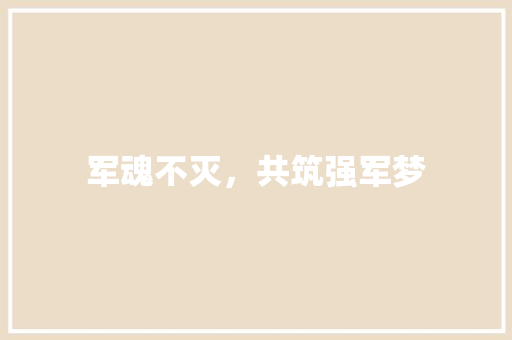 军魂不灭，共筑强军梦