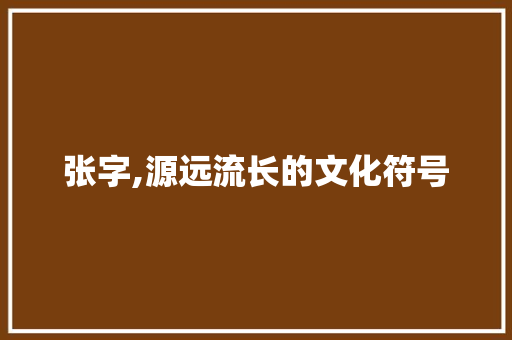 张字,源远流长的文化符号