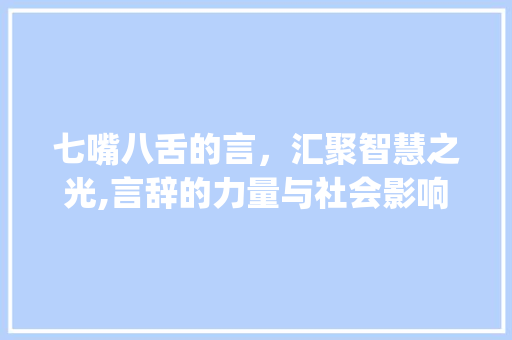 七嘴八舌的言，汇聚智慧之光,言辞的力量与社会影响_七嘴八舌的言,字的意思