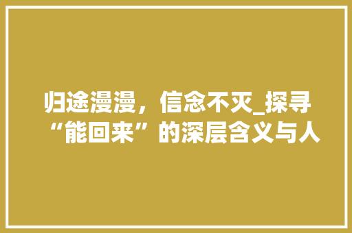 归途漫漫，信念不灭_探寻“能回来”的深层含义与人生价值
