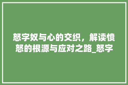 怒字奴与心的交织，解读愤怒的根源与应对之路_怒字由奴和心组成的意思