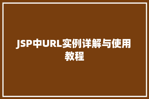 JSP中URL实例详解与使用教程 第1张 JSP中URL实例详解与使用教程 第1张
